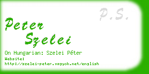 peter szelei business card